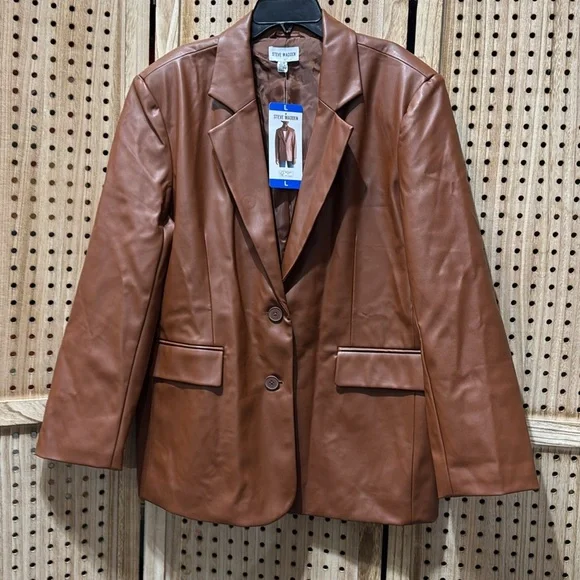 NWT Steve Madden Ladies' Faux Leather Blazer - Picture 5 of 8